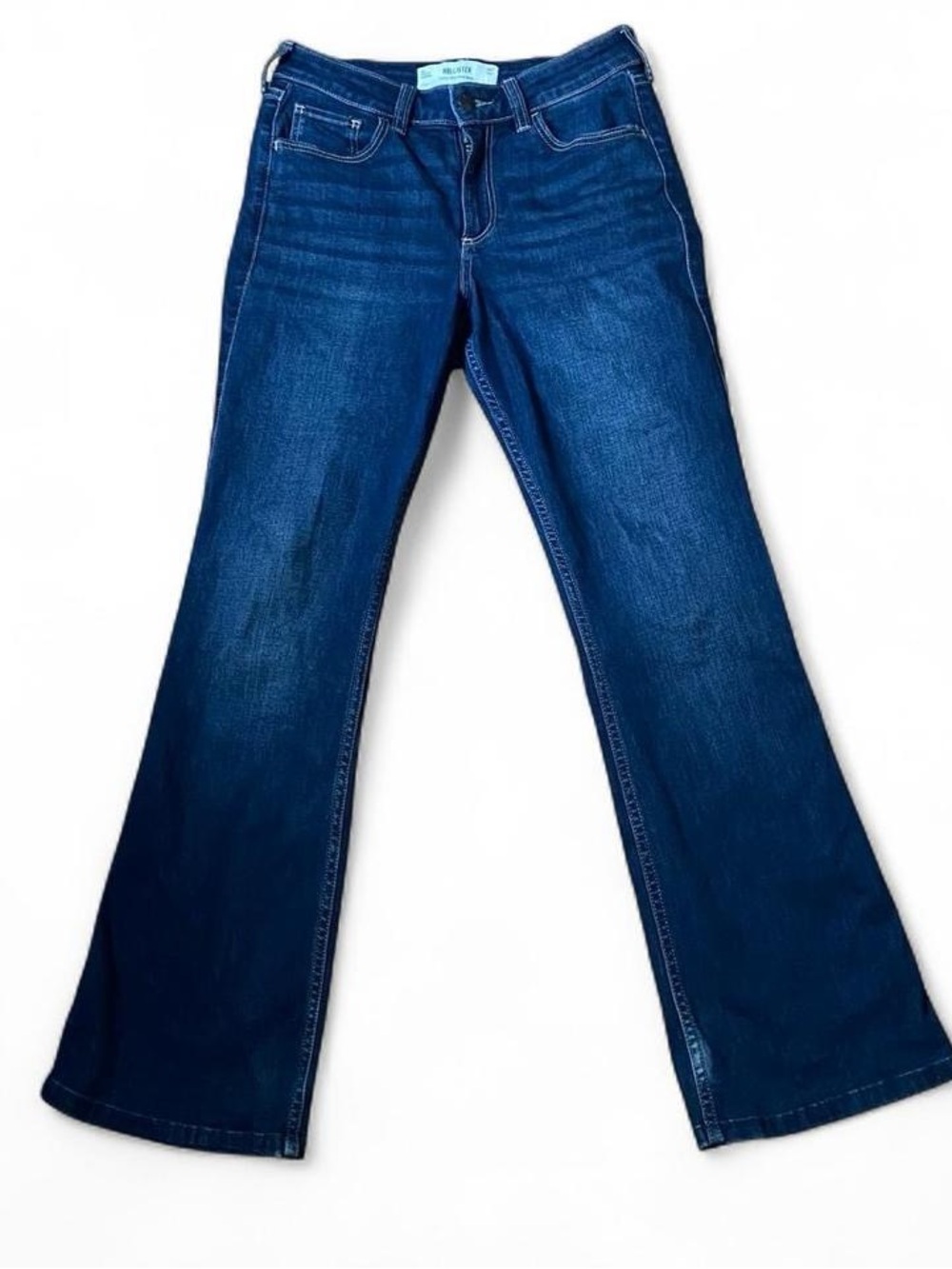 Hollister curvy mid rise boot cut flare blue jeans